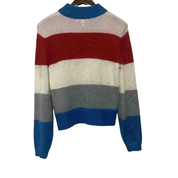 Nordstrom Signature Striped Crew Neck Mohair, Wool & Silk sweater XS - Picture 3 of 8